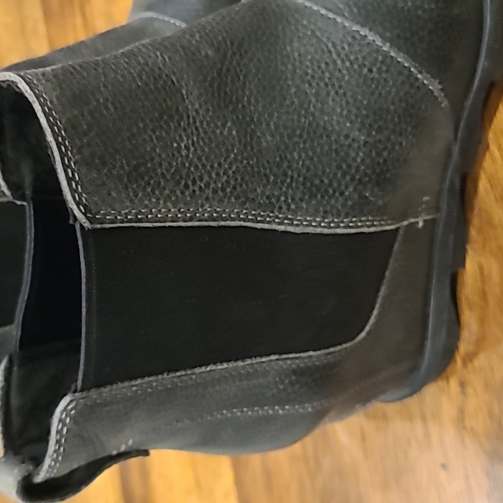 Sorel Waterproof *HTF* Pebbled* Leather Joan of Arctic Wedge Chelsea Boots 9.5 - Picture 3 of 7